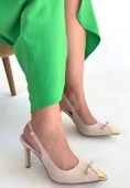 Joye Bej Cilt Topuklu Ayakkabı thumbnail 1