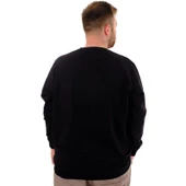 Büyük Beden Erkek Sweat Bıs Yaka U24174 Siyah thumbnail 4