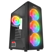Rampage Helios Mesh 550W 80+ SiyahTemperli Cam 4x12cm Rainbow ATX Mid-T Gaming Oyuncu Kasası thumbnail 2