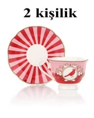 Porselen 2 Kişilik Kuş Desenli Fincan Takımı – 90 ml thumbnail 3