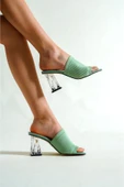 Sorgul Triko Yeşil Topuklu Terlik thumbnail 2