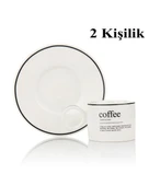 Porselen 2 Kişilik Türk Kahvesi Takımı – Coffee Yazılı | 100 ml thumbnail 4