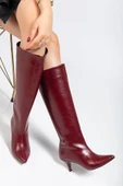 Bordo Kırışık Rugan Günlük Kadın Çizme thumbnail 2