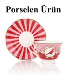 Porselen 2 Kişilik Kuş Desenli Fincan Takımı – 90 ml thumbnail 4