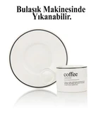 Porselen 2 Kişilik Türk Kahvesi Takımı – Coffee Yazılı | 100 ml thumbnail 6