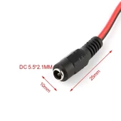 Nif Bilişim 12 Volt Dişi Power Jack DC 12V Dişi Kablolu Besleme Jakı 12 Volt CCTV Jack DC Dişi 5.5mm Dış Çap 2.1mm İç Çapı Vardır 20 Adet thumbnail 1