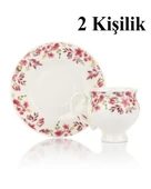 Porselen 2 Kişilik Çiçek Desenli Fincan Takımı – 100 ml thumbnail 4