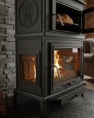 Reyo Stove Salda Üç Camlı Yan Kapak Fırınlı Döküm Şömine Soba thumbnail 3