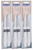 Pinkev Tramontina 6 Adet Tırtıklı Kısa Meyve Soyma Bıçağı Seti Beyaz Renk thumbnail 1