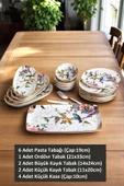Pinkev 6 Kişilik 15 Parça Seramik Pasta Sunum Tabağı Takımı thumbnail 2