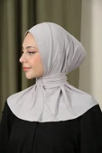 Çıt Çıtlı Bone Tesettür Mayo Üstü Uyumlu Deniz Ve Havuz Bonesi Hijab Gümüş thumbnail 3