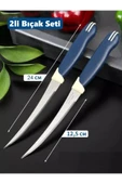 Pinkev Tramontina 2'li Set Paslanmaz Çelik Uzun Kıvrık Tırtıklı Çok Amaçlı Mutfak Bıçağı thumbnail 3