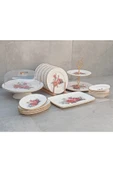 Pinkev 19 Parça 6 Kişilik Seramik Pasta Sunum Tabağı Seti thumbnail 1