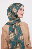 Zümrüt Barok Desen Hint İpeği Şal thumbnail 1