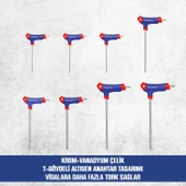 WORKPRO WP200543 8 Parça CR-V T Tipi Uzun Delikli Torx Profesyonel Allen Anahtar Takımı thumbnail 8