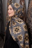 Füme Barok Desen Hint İpeği Şal thumbnail 1