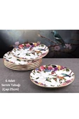 Pinkev Flora 6 Kişilik 25cm Seramik Servis Sunum Tabağı Seti thumbnail 1
