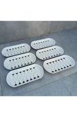Pinkev 6lı Set Seramik Orta Boy Oval Kayık Tabak Seti - 12x26cm thumbnail 3