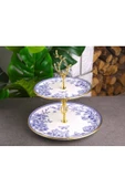 Pinkev Butterfly 13 Parça Fanuslu Pasta Kahvaltı Servis Sunum Tabağı Takımı Çeyiz Seti thumbnail 3