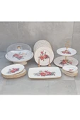 Pinkev 19 Parça 6 Kişilik Seramik Pasta Sunum Tabağı Seti thumbnail 2