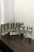 Pinkev 13 Parça Cam Baharatlık Baharat Takımı Seti - Inox thumbnail 1