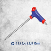 WORKPRO WP200542 8 Parça CR-V Top Başlı T Tipi Uzun Profesyonel Allen Anahtar Takımı thumbnail 2