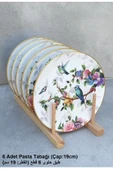 Pinkev Flora 12 Parça Seramik Pasta Servis Sunum Tabağı Takımı Seti thumbnail 3