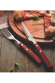 Pinkev Tramontina 6 Kişilik Polywood Saplı Steak Et Çatal Bıçak Seti thumbnail 3