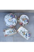 Pinkev 6 Parça Kuş Desen Seramik Pasta Sunum Tabağı Seti thumbnail 3