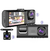 Daytona T717 Dash Cam Araç İçi Kamera 1080P+720P Full Hd Kamera Ön,Arka ve İç Kayıt 3 Kamera Gece Görüşlü G Sensör Geniş Açı thumbnail 4