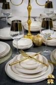 Heda Porselen Rüya Altın Yaldız 24 Parça 6 Kişilik Porselen Yemek Takımı thumbnail 2