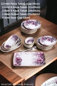 Pinkev Petunia 21 Parça 12 Kişilik Seramik Kahvaltı Pasta Tabağı Takımı - Kup124p thumbnail 2