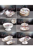 Pinkev Flora 14 Parça Seramik Meyvelikli Pasta Sunum Tabağı Kombin Set - Kup103f thumbnail 1