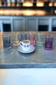 Pinkev 6 Kişilik 150ml Kahve Yanı Cam Su Bardağı Bardak Takımı Seti thumbnail 1