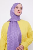 Lila Halka Desen Jakarlı Janjan şal thumbnail 1