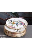 Pinkev Flora 9 Parça Seramik Pasta Servis Sunum Tabağı Seti thumbnail 2