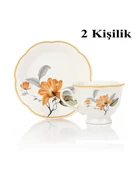 Türk Kahvesi Takımı 2 Kişilik Porselen – Çiçek Desenli | 90 ml thumbnail 3