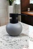 Pinkev Seramik Tombul Sıvı Sabunluk - Gri thumbnail 1