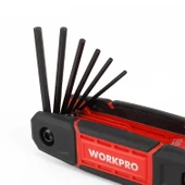 WORKPRO WP222029 9 Parça CR-V İnç Çakı Tipi Profesyonel Allen Anahtar Takımı thumbnail 3