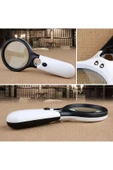 Choice White Magnifying Glass Handheld 45X Magnifier Clearly to See With 3 LED Lights For Reading Magnif... thumbnail 4