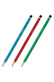 Adel Writer Mercanlı Kurşun Kalem 36 Kalem Mavi Yeşil Ve Kırmızı Renk Paket 3 Adet thumbnail 3