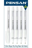 Pensan My King 1.0 Mm Beyaz Neon Gel Kalem 5 Adet thumbnail 1