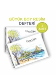 Kampus Kırtasiyem 2'li Resim Defteri Spiralli Karton Kapak 25x35 Cm 15 Yaprak Resim Defteri Büyük Boy thumbnail 2