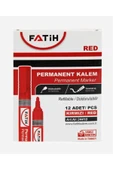 Fatih Kırtasiye Doldurulabilir Markör Permanent Kesik Uç Kırmızı 3440 - 12'li Paket thumbnail 1