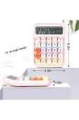 Kampus Kırtasiyem Renkli Çok Şirin 12 Hane Mekanik Hesap Makinası Büyük Ekranlı 4 Fonksiyonlu Ev Ofis Okul Pe thumbnail 3