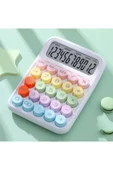 Kampus Kırtasiyem Renkli Çok Şirin 12 Hane Mekanik Hesap Makinası Büyük Ekranlı 4 Fonksiyonlu thumbnail 4