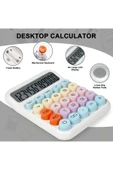Kampus Kırtasiyem Renkli Çok Şirin 12 Hane Mekanik Hesap Makinası Büyük Ekranlı 4 Fonksiyonlu thumbnail 5