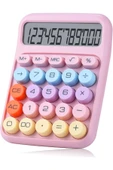 Kampus Kırtasiyem Renkli Çok Şirin 12 Hane Mekanik Hesap Makinası Büyük Ekranlı 4 Fonksiyonlu Ev Ofis Okul Pe thumbnail 5