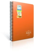Gıpta Aqua Neon A4 Spiralli Pp Kapak Su Geçirmez Taş Kağıt Defter 100 Yaprak Çizgili (2 Li Paket) thumbnail 1