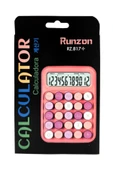 Temel Runzon Renkli Elektronik Hesap Makinesi Pembe RZ817 thumbnail 1